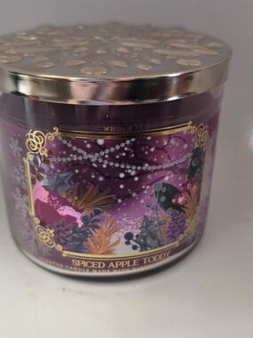 Bath & Body Works Purple Spiced Apple Toddy Decorative Jar Candle 3 Wick Candle